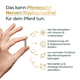 Hand hält Kapsel, daneben Text zu Vorteilen von Pferdegold® Mineral 2.0 & 2er Nerven - ideal für nervöse Pferde und angereichert mit wertvollen Omega-3-Fettsäuren für das Pferdenervensystem.