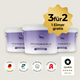Drei Eimer Pferdegold® Magnesium-Kur 3für2 für Pferde, zur Unterstützung der Gesundheit von Nervensystem und Muskulatur, mit einer „3 für 2“-Aktion und den unten abgebildeten Qualitätssiegeln.