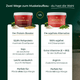 Vergleich von zwei Pferdegold®-Produkten für Muskelaufbau bei Pferden: Muskeln+ Nachfüller 3für2 und eine soja-freie Alternative.