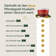 Deutscher Text zur Auflistung der Vorteile von Pferdegold® Muskeln+ Nachfüller 3für2 neben einer Dosis des Produkts und Häkchen.