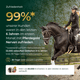 Eine lächelnde Frau reitet auf einem schwarzen Pferd; der Text hebt die 99%ige Kundenzufriedenheit mit Pferdegold® Nerven 2.0 Nachfüllpack 3kg in 6 Jahren hervor.