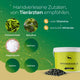 Die grün-gelbe Anzeige präsentiert das „Sommer-Paket“ von Pferdegold® und zeigt Inhaltsstoffe des Ergänzungsfutters wie Erbsenschalen, Spirulina und Mineralstoffe für eine umfassende Versorgung sowie eine Pferdegold-Dose.
