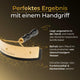 Goldfarbenes Pferde-Abzieher-Tool mit schwarzem Griff, perfekt für dein Sommer-Bundle von Pferdegold®. Die Produktvorteile sind auf Deutsch aufgedruckt.