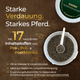 Eine Schüssel mit Pferdefutterpellets neben einem Werbetext für „Pferdegold® Weidewechsel“, ein Nahrungsergänzungsmittel für Pferde zur Förderung der Verdauungsgesundheit, das aus natürlichen Inhaltsstoffen hergestellt wird und die Nährstoffversorgung insbesondere beim Weidewechsel unterstützt.