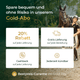 Eine Frau mit einem Pferd steht neben Pferdegold® Weidewechsel – mit Gold-Abo-Vorteilen: 20 % Rabatt, kostenlose Lieferung, Cashback und jederzeit kündbar – für eine optimale Nährstoffversorgung beim Weidewechsel sowie mit Darm Mineral für das Wohlbefinden Ihres Pferdes.